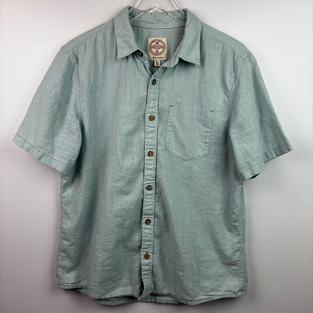 Fat Face Chambray Short-Sleeve Linen Blend Shirt